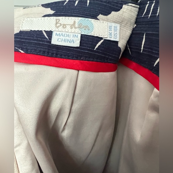 Boden Printed Pencil Skirt Geometric Circle Flowers Navy - Picture 4 of 4